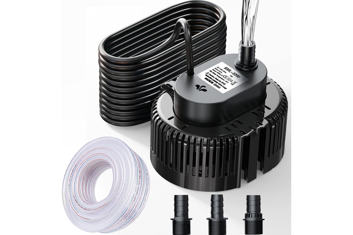 Risparmia tempo e soldi con la pompa sommersa lnicez: 3.000 l/h di potenza, tubo di scarico incluso e cavo extra lungo in super offerta